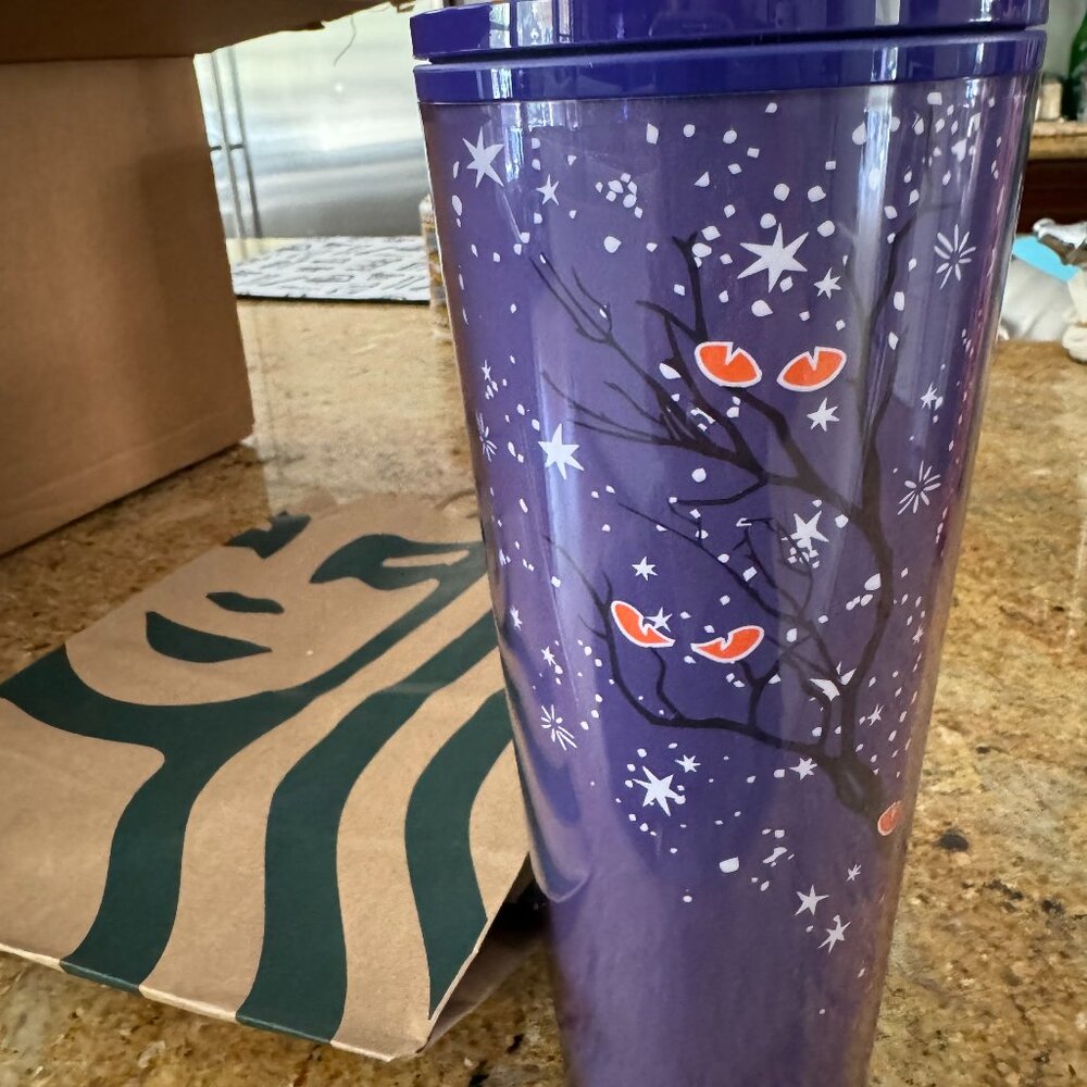 Starbucks Halloween 2022 Cat Eyes Glow in the Dark Tumbler Venti 24 oz